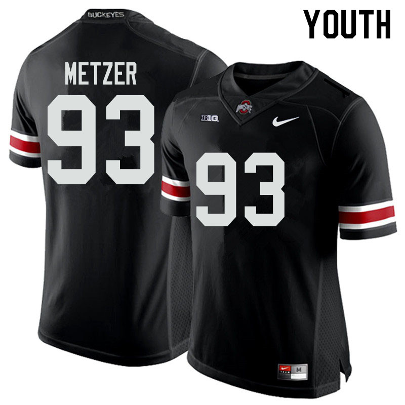 Youth #93 Jake Metzer Ohio State Buckeyes College Football Jerseys Sale-Black